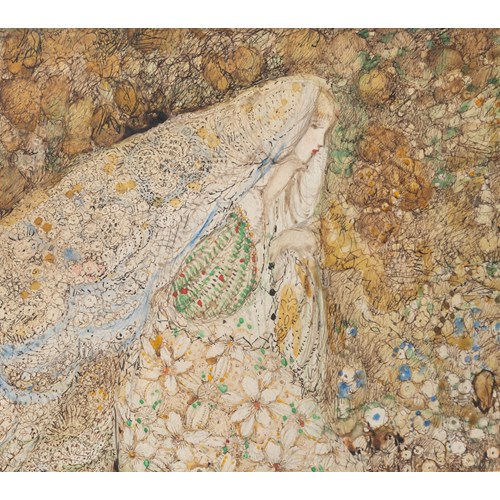 A Young Girl Wearing a Shawl